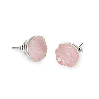 Silver Pink Quartz Studs - Afghanistan