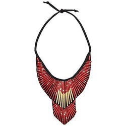 Red Beaded Collar Necklace - Swaziland