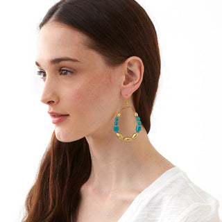 Turquoise Bead Hoop Earrings - Swaziland