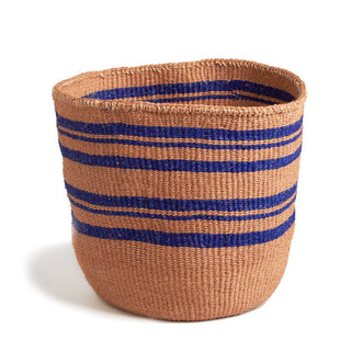 Royal Blue Striped Basket - Kenya