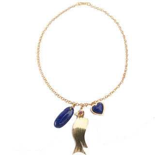 Gold and Lapis Lazuli Bird Necklace - Afghanistan